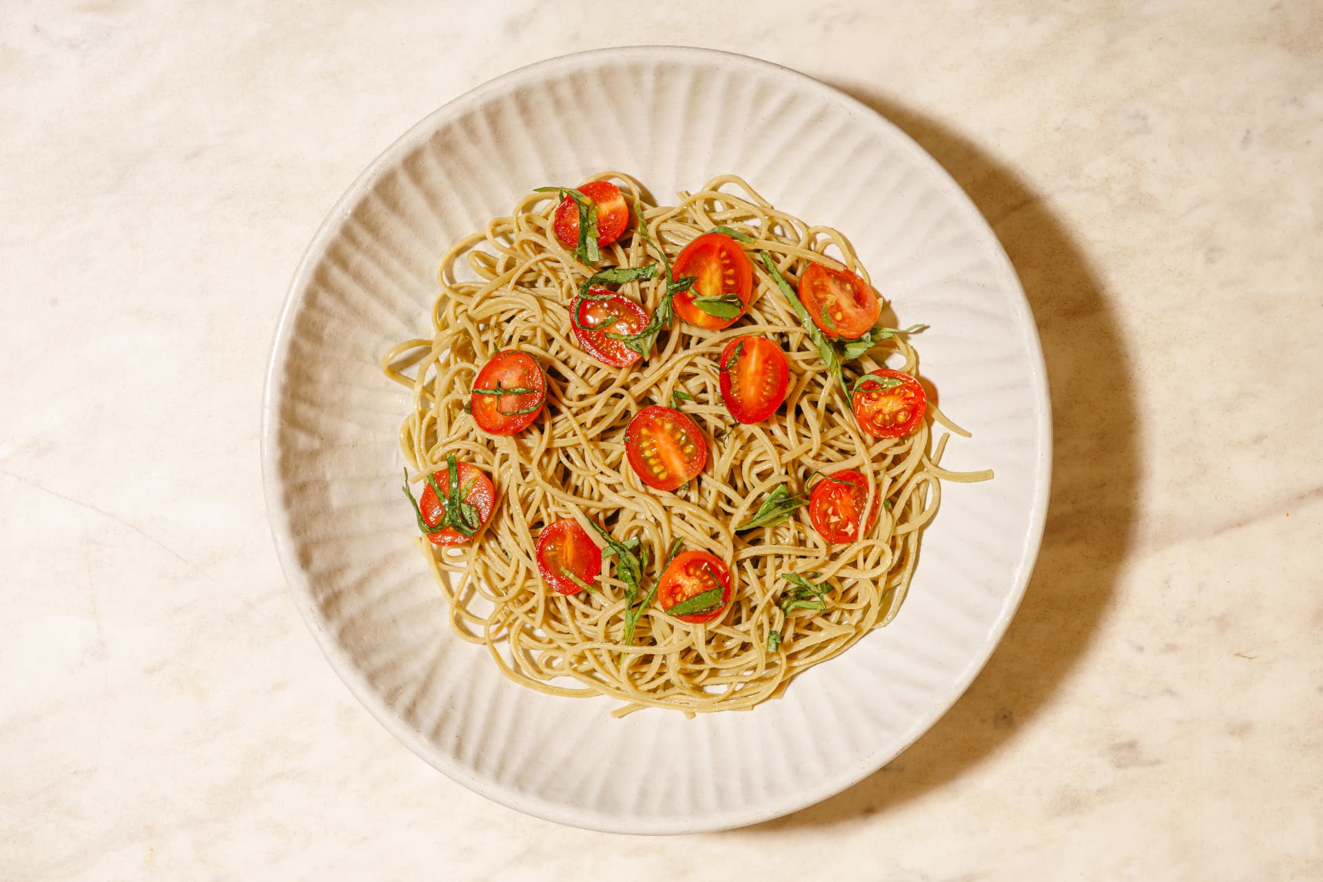 Tomato and basil, simply dressed